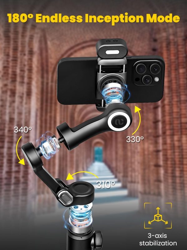 Professional 3-Axis Gimbal Stabilizer for Smartphone w/RGB Fill Light - Image 3