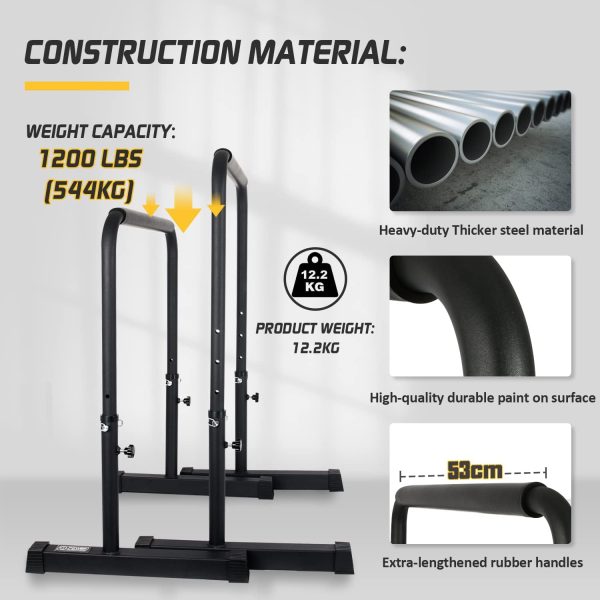 POWER GUIDANCE Dip Bar, Dip Stand Station for Full Body Strength Training, - Image 3