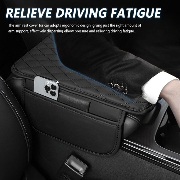 Upgraded Car Center Console Cover,Microfiber Leather Car Armrest Cover - Image 4