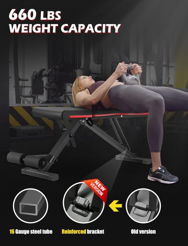 Weight Bench, Adjustable Strength Training Benches for Full Body Workout, - Image 5