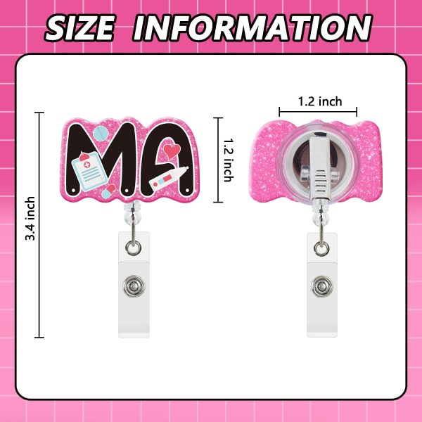 MA Retractable Badge Holder Reels with ID Clip for Medical Assistant Nurse - Image 2