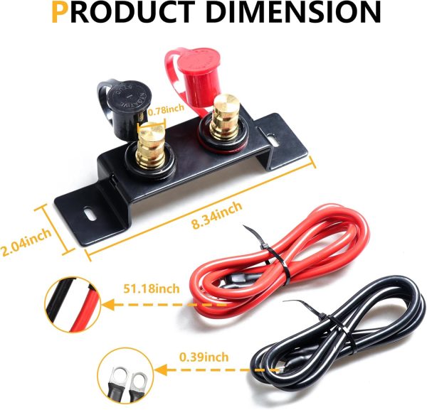 UTV ATV Remote Battery Jump Post Starter Battery Jumper Terminals Extender - Image 9