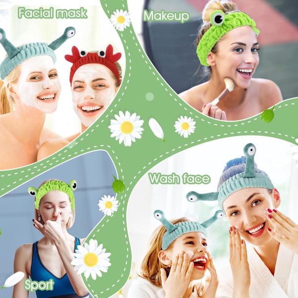 WLLHYF 3 Pack Spa Headband Face Wash Hairband Facial Makeup Head Wraps - Image 7