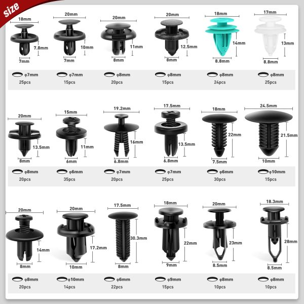 Nilight 820Pcs Car Push Retainer Clips & Auto Fasteners Assortment -36 Most - Image 2