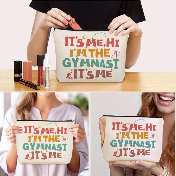 Gymnast Gifts Makeup Bag: Perfect Cosmetic Bags IT's ME, HI I'M THE GYMNAST - Image 5