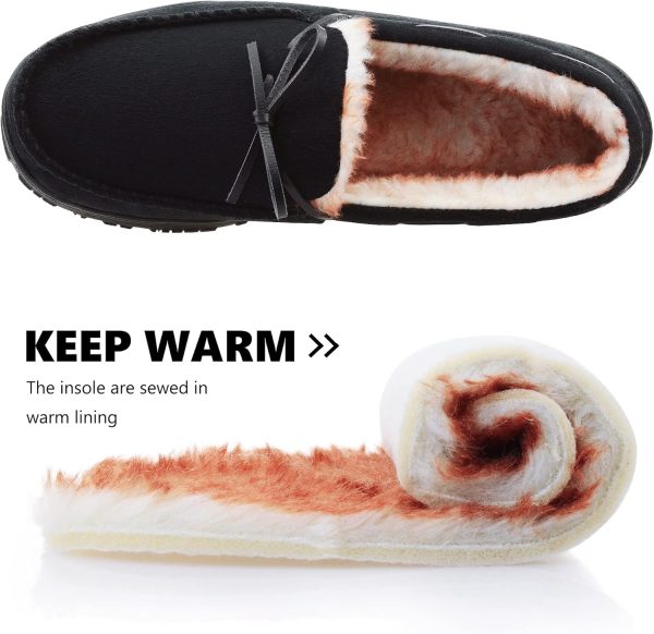 VLLy Mens Slippers Moccasins with Plush Lined Cozy House Bedroom Shoes for - Image 3
