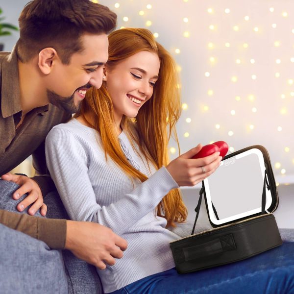 VANMRIOR Travel Makeup Bag with LED Lighted Make up Case with Mirror 3 - Image 7