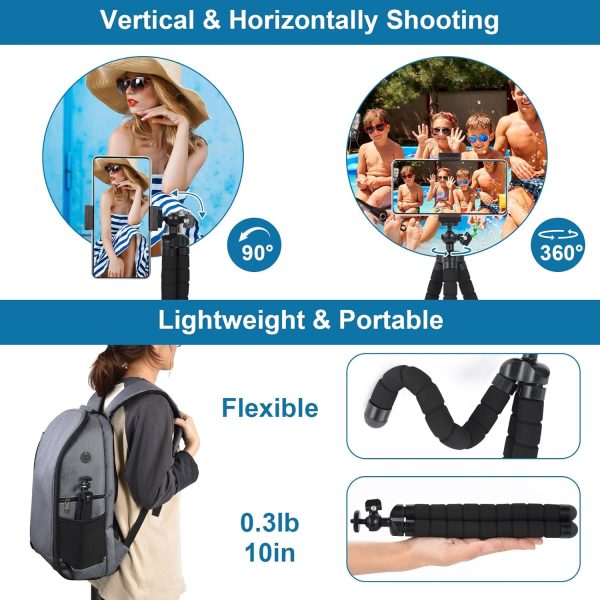 UTEBIT Flexible Phone Tripod with Phone Holder,Mini Tripod - Image 4