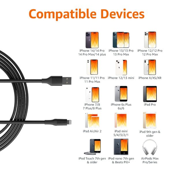 Amazon Basics - USB-A to Lightning ABS Charger Cable (10 feet), MFi - Image 2