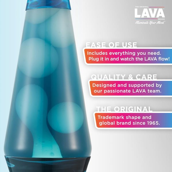 LAVA® Lamp - 14.5" Night Swim - The Original Motion Light - White Wax and - Image 2