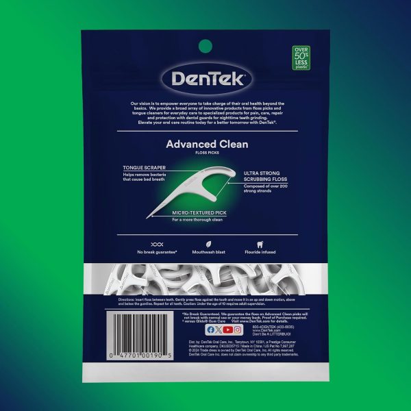 DenTek Triple Clean Advanced Clean Floss Picks, No Break & No Shred Floss, - Image 8