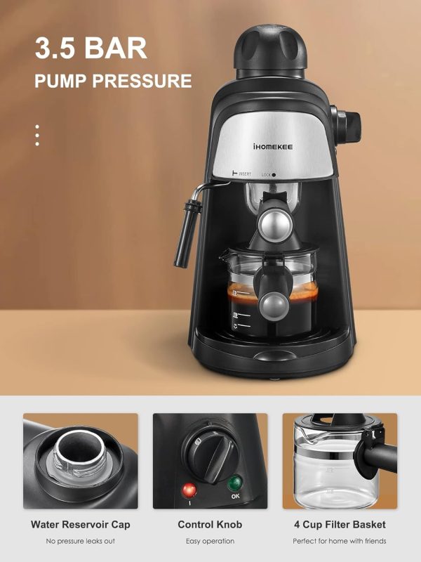 Espresso Machine, 3.5Bar Espresso and Cappuccino Machine with Fast Heating - Image 4
