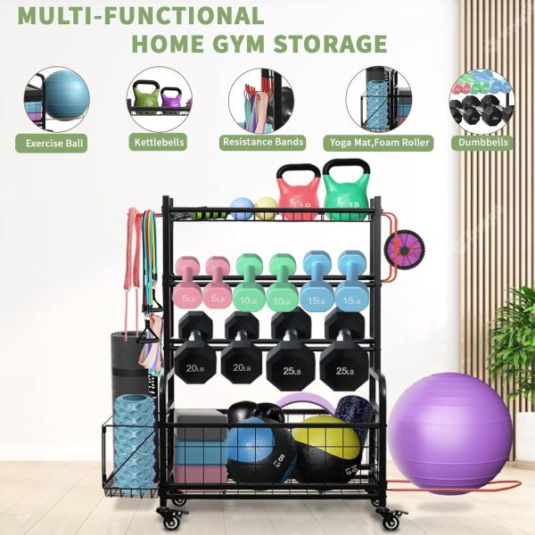 Weight Rack for Dumbbells, Dumbbell Rack Home Gym Storage Stand for Yoga - Image 4
