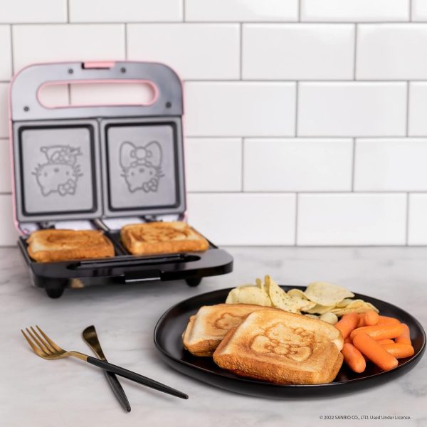 Uncanny Brands Hello Kitty Grilled Cheese Maker- Panini Press and Compact - Image 3