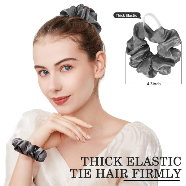 Satin Scrunchies for Women Girls 60 Pack, Satin Silk Scrunchies for Hair - Image 5