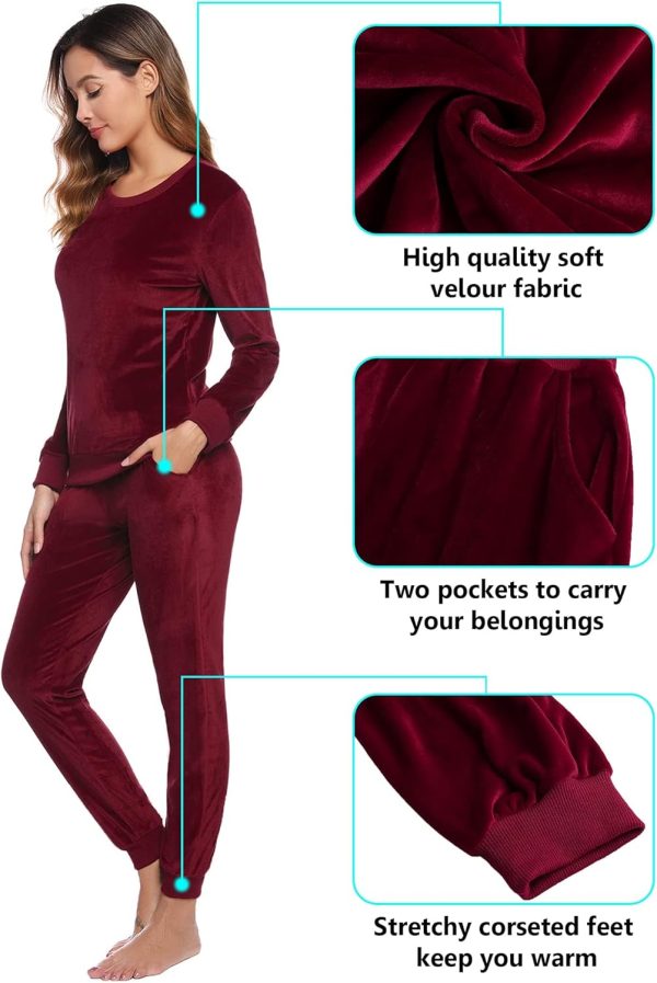 Totatuit Track Suits for Women Set Velour Sweatsuits 2 Piece Jogging Suits - Image 2