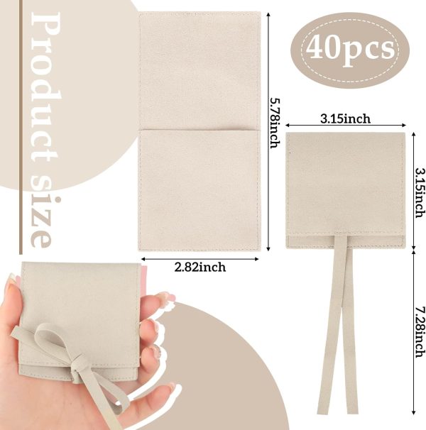 40 Pcs Microfiber Jewelry Pouch 8x8 cm Jewelry Packaging Bag Luxury Small - Image 2