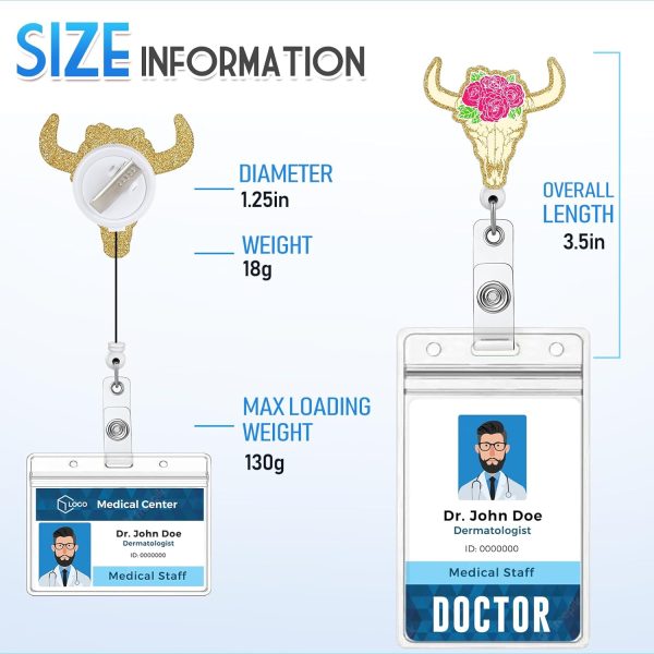 Plifal Badge Reel Holder Retractable with ID Clip for Nurse Nursing Name - Image 3
