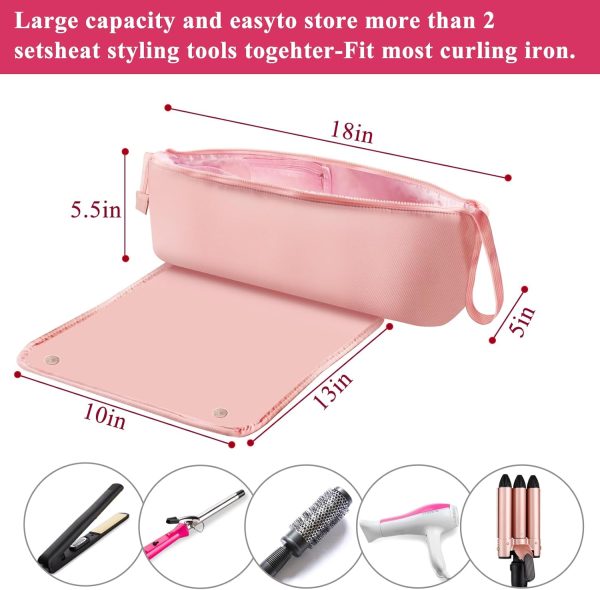 Hair Tools Travel Bag with Heat Resistant Mat, Neoprene Portable Organizer - Image 2