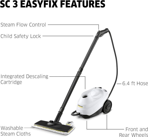 Kärcher SC3 Steam Cleaner with Attachments, Multi Purpose Power Steamer – - Image 3