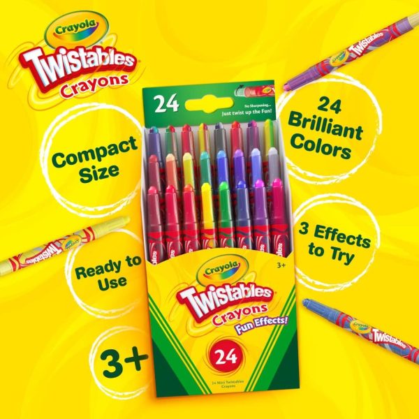 Crayola Twistables Crayons (24ct), Special Effects Crayons for Kids, No - Image 5