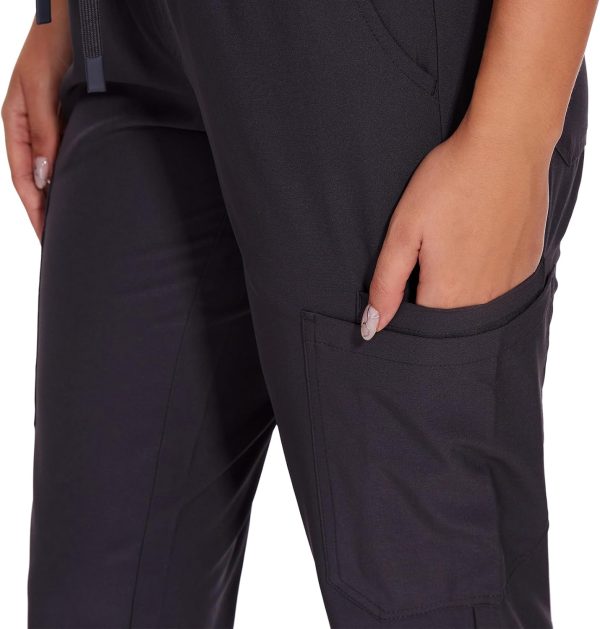 COZYFIT Scrubs for Women - V-Neck Top & Cargo Pants Scrubs Set with 10 - Image 5