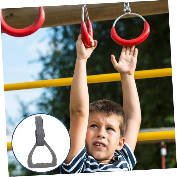 2 Pcs Handle Ring Gymnastics Barbell Bar Pull Handles Training Push Outdoor - Image 3