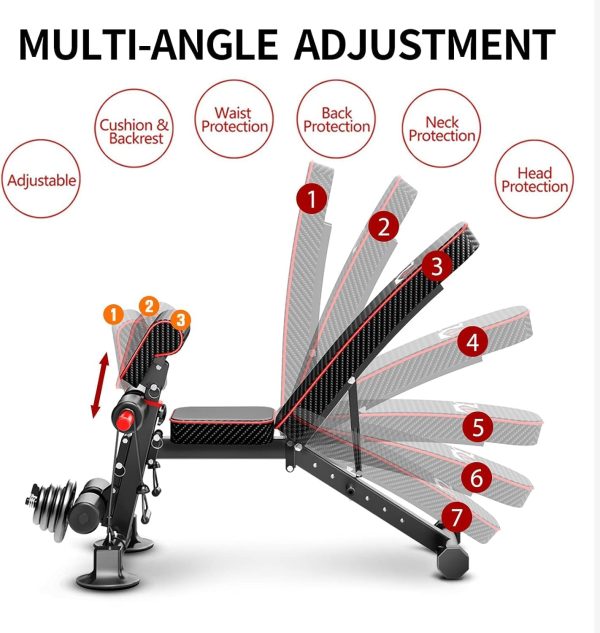 Adjustable Weight Bench Utility Workout Bench for Home Gym,Foldable Incline - Image 5