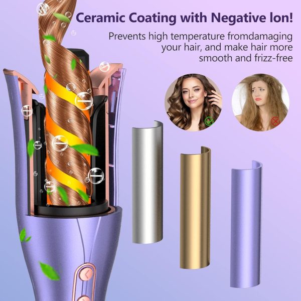 Automatic Curling Iron, Hair Curler Wand with 4 Temp Up to 430℉& Timer & - Image 4