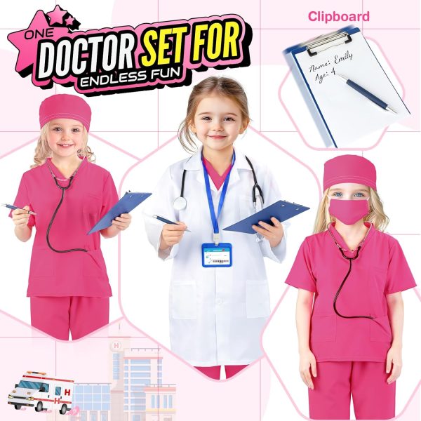 Joycover Doctor Costume for Kids, Kids Scrubs Halloween Costumes For Girls - Image 5