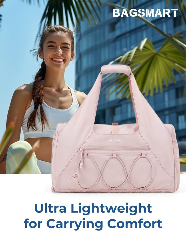 BAGSMART Gym Bag for Women, Lightweight Duffel Bag with Shoe Compartment, - Image 7