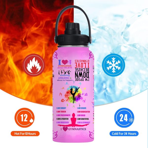 Gymnastics Water Bottle 32oz Gymnastics Stainless Steel Tumbler Gymnastics - Image 5
