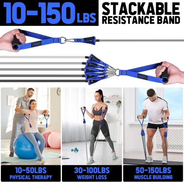 WALITO Resistance Bands Set - Exercise Bands with Handles, Door Anchor, - Image 4