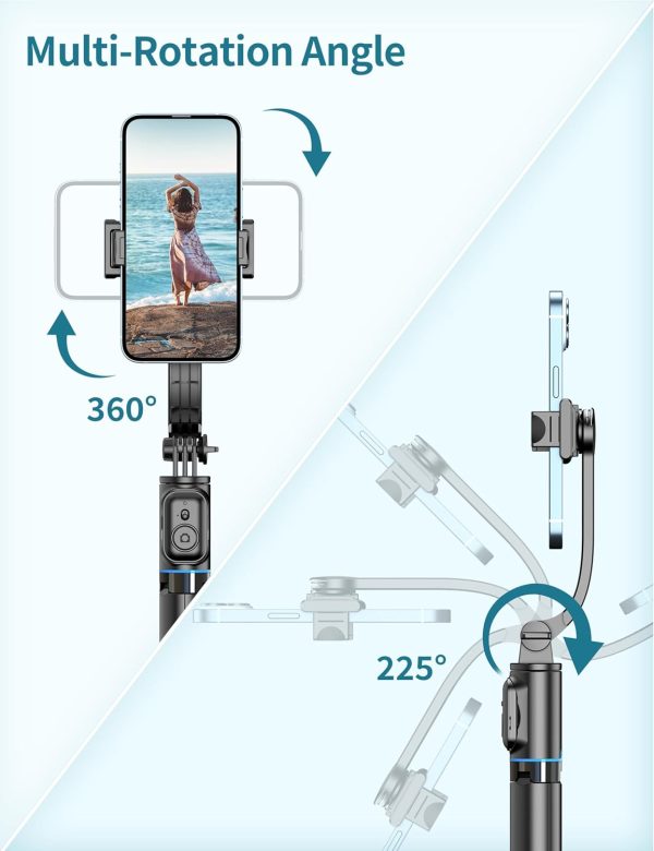 Selfie Stick, 41'' Extendable Phone Tripod Stand with Phone Holder & - Image 3