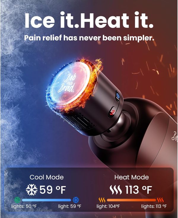 BOB AND BRAD X6 Pro Max Massage Gun with Heat-Cold and Metal Head Therapy, - Image 2