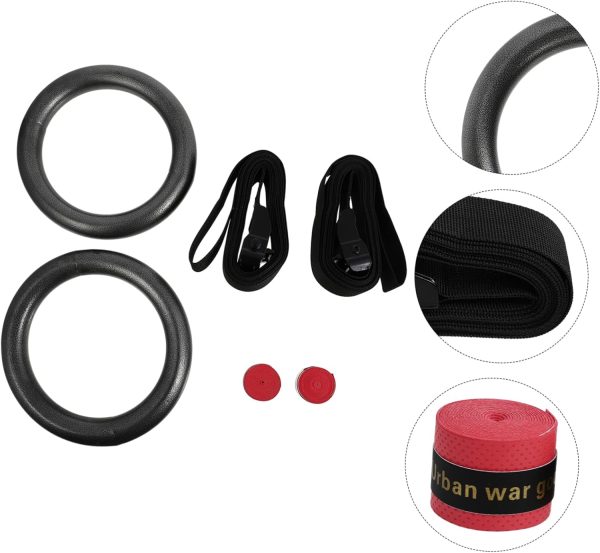 2 Rings Home Gym Adjustable Dumbbells Ab Wheel Gymnastics Accessories - Image 3