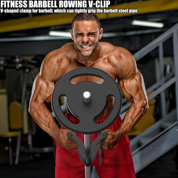 V Bar Row Landmine Handle Attachment for Barbell Bars, Solid Double D - Image 9