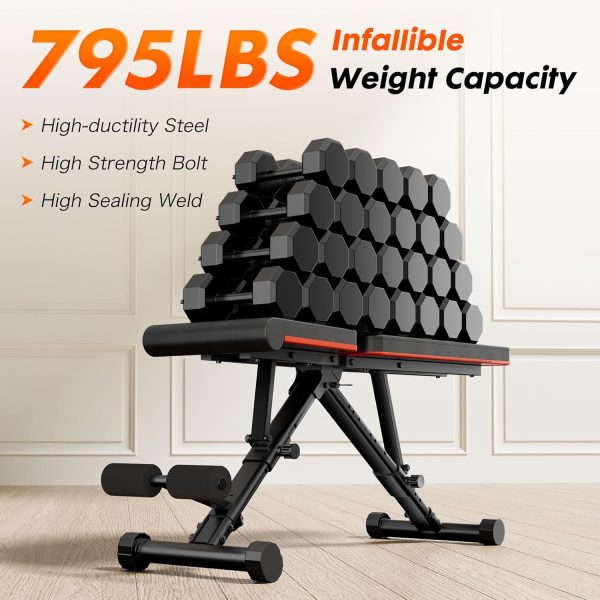 OLIXIS Weight Bench Adjustable Workout Bench for Home Gym, Foldable Bench - Image 4