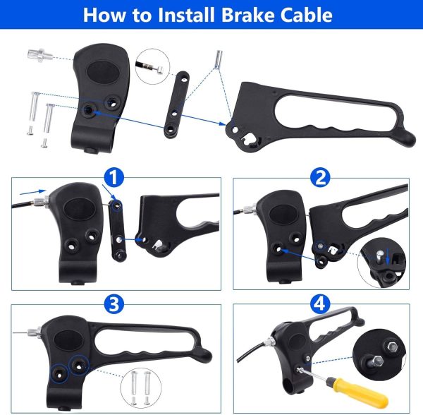 Hand Brake with 41'' Cable for 4-Wheel Folding Drive Rollator Rolling - Image 4