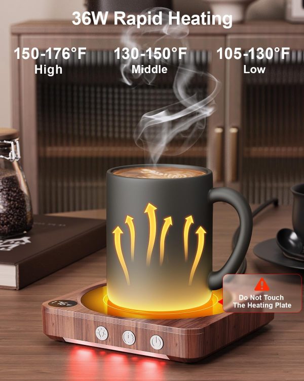 Mug Warmer - 36W Coffee Mug Warmer for Desk with Temperature Display, - Image 2