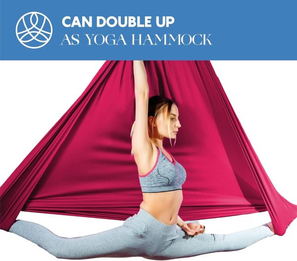 Aerial Silks Starter Kit - Durable 9 Yards of Aerial Yoga Hammock with - Image 6