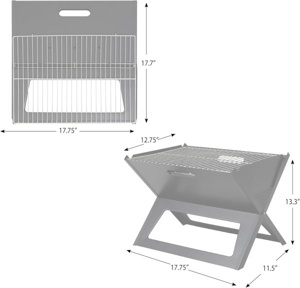 Fire Sense 60508 Notebook BBQ Grill 3.5mm Cooking Bars Instant Foldable & - Image 7