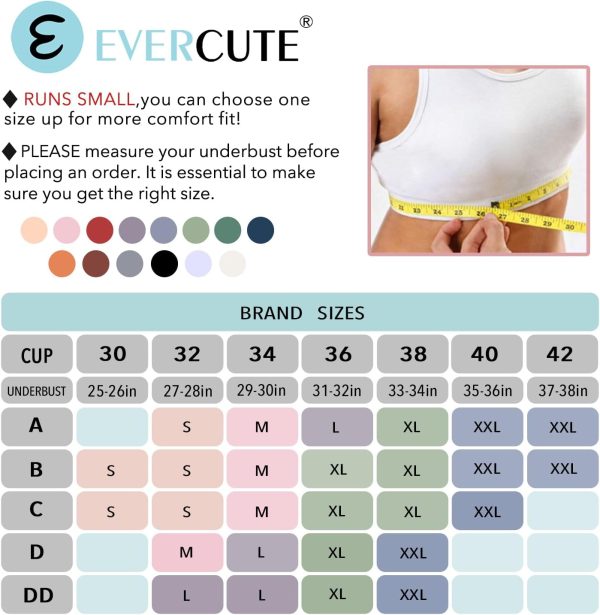 Evercute Cross Back Sport Bras Padded Strappy Criss Cross Cropped Bras for - Image 5