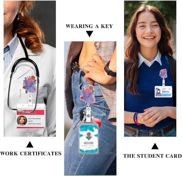 Cardiac Badge Reel Holder Retractable with ID Clip Funny Nurse Name Tag - Image 7