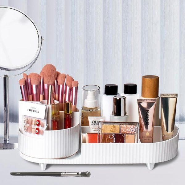 Rotating makeup organizer,Large Capacity Cosmetic Display Case, easy to - Image 4