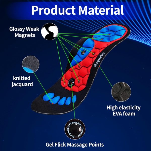 Raised Insole Magnetic Insoles, 1 Pair Magnetic Therapy Insoles, - Image 4