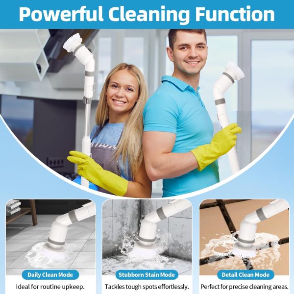 Electric Spin Scrubber Bathroom, 2024 New, 3 Cleaning Modes, 8 in - Image 2