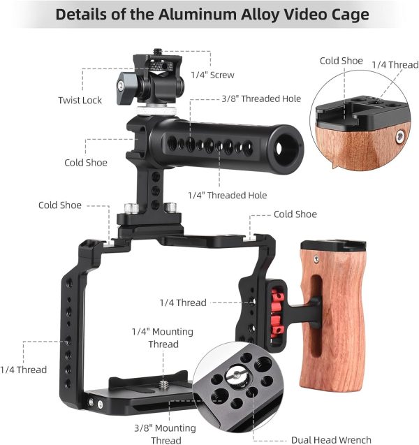 Andoer Camera Rig Stabilizer Aluminum Alloy for Sony A7IV/ A7III/ A7II/ A7R - Image 3