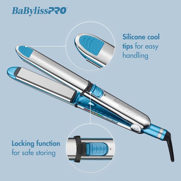 BaBylissPRO Nano Titanium Prima Ionic Hair Straightener, Curl and - Image 3