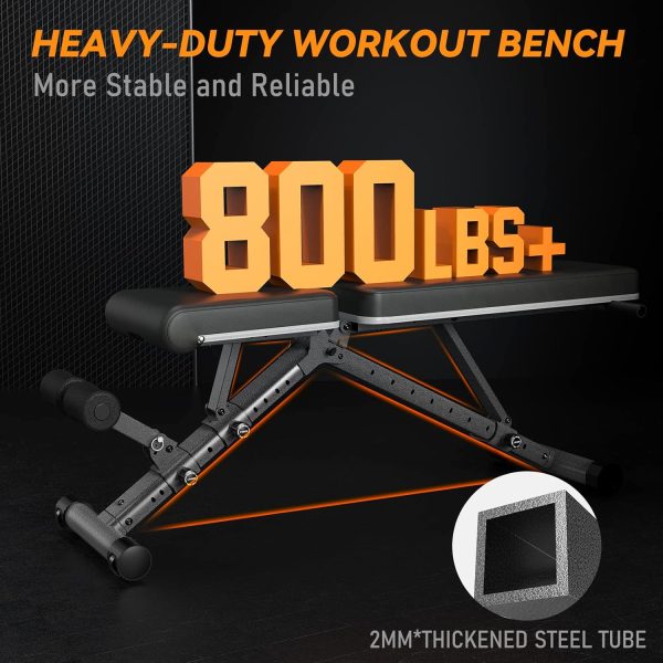 Foldable Weight Bench - Adjustable Bench for Full Body Workout, Fully - Image 4